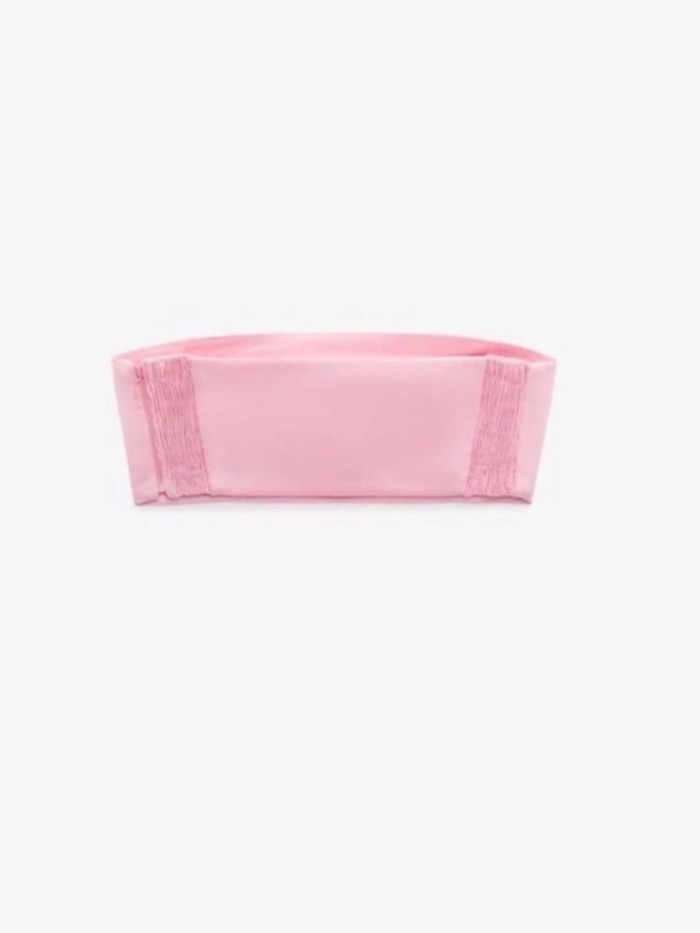 ZARA Pink Satin Bandeau Tube Top Strapless Crop Top Barbiecore Size M NWT - Picture 5 of 7